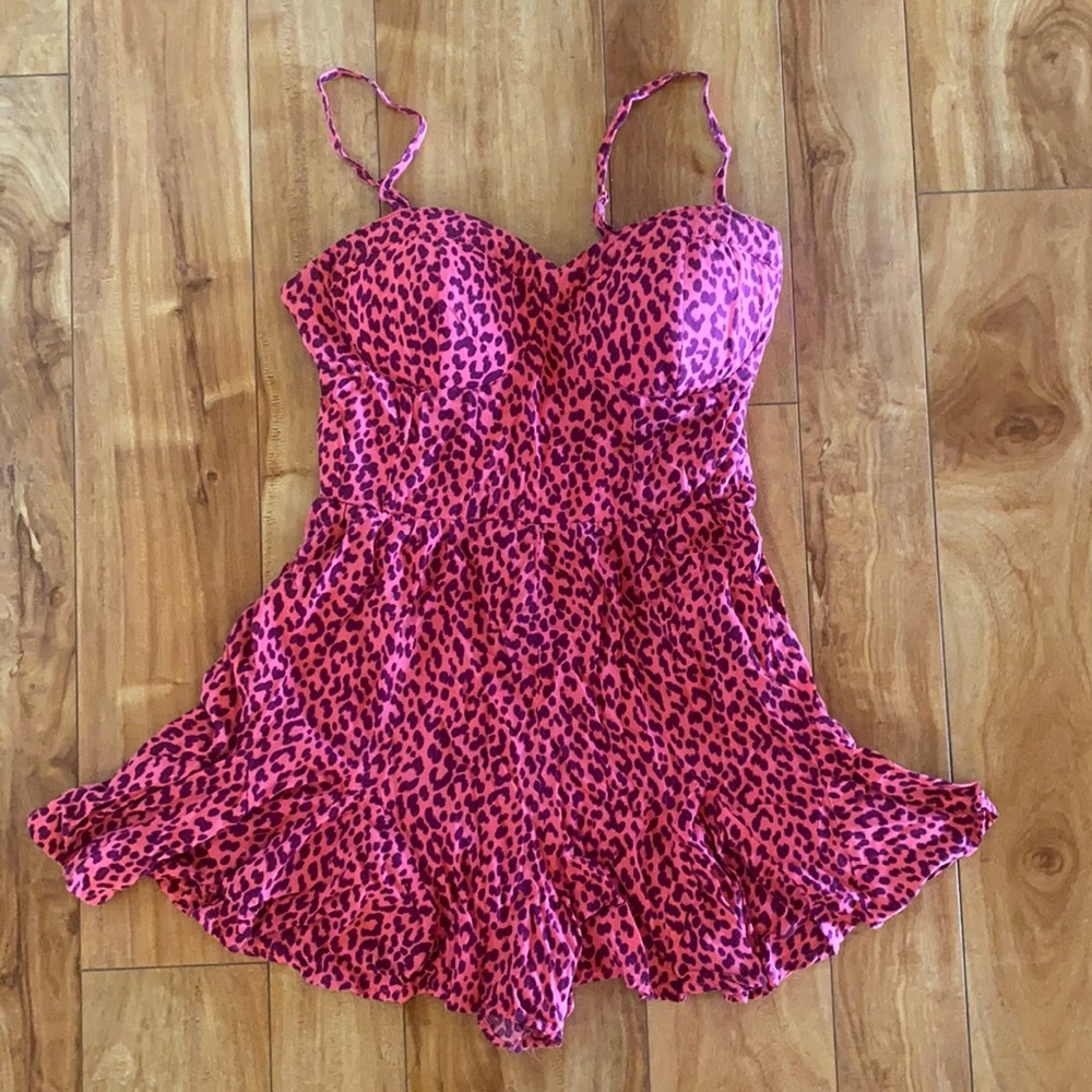Pink leopard romper